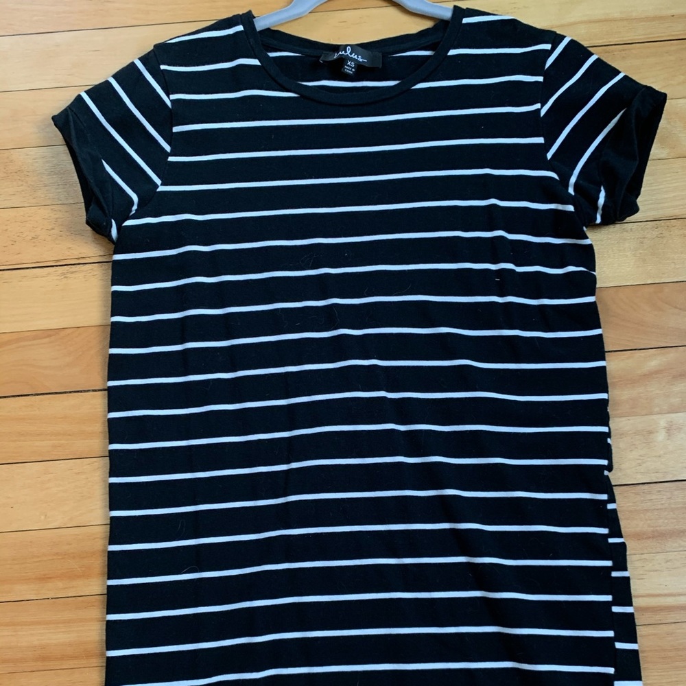 Lulus black and white stripe T-shirt dress